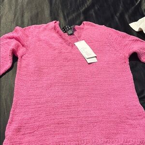 Pink V-Neck Women's Sweater